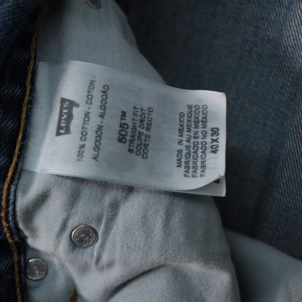 Levi's 505 Jeans Men's Tag Size 40 x 30 Blue Denim Straight Fit - Picture 8 of 15